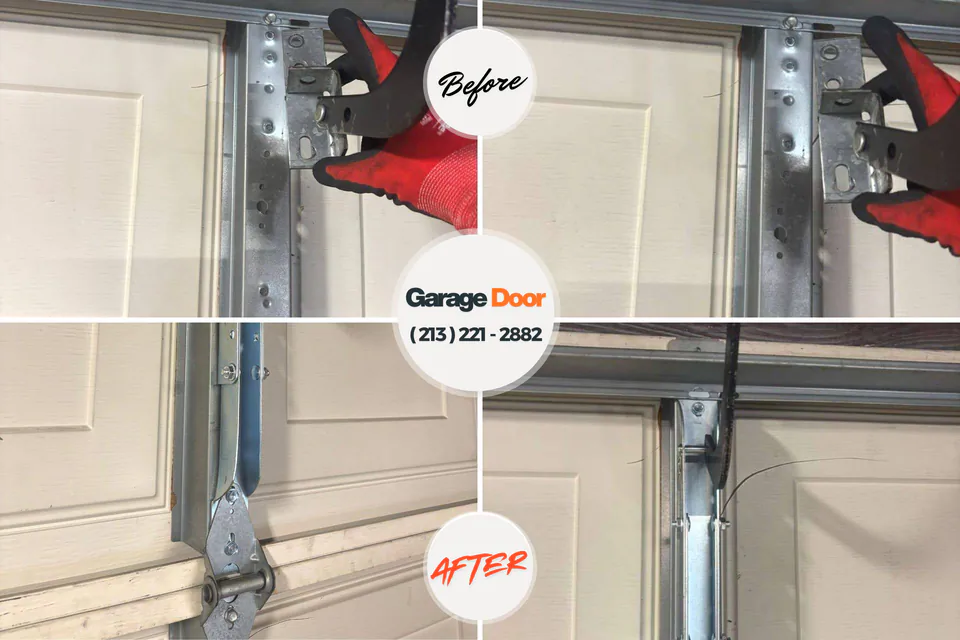 Before and after: garage door repair Old Westbury, NY